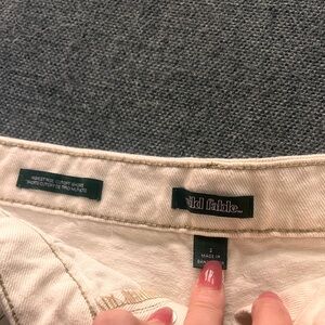 Target - cream shorts with brown stitching